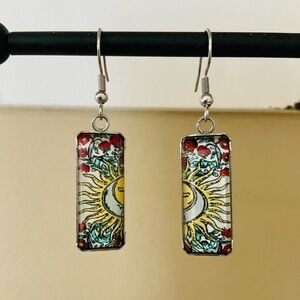 New Stainless Steel Multi Color Geometric Sunshine  Dangle Drop Earrings